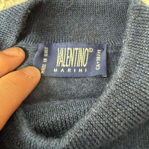 Vintage Valentino Merino Wool Navy Sweater - Picture 6 of 7